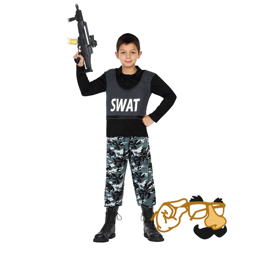 DISFRAZ POLICÍA SWAT 5-6 AÑOS